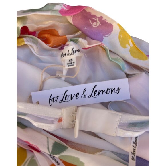 For Love And Lemons Coquette Girl Hazel Floral Romantic Mini Dress Size XS NEW - Picture 15 of 16